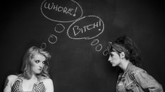 Black and white woman lingerie models underwear