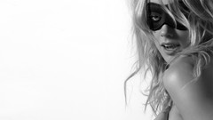 Black and white woman lips blondes masks models amber heard