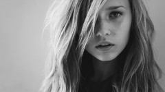 Black and white woman lips monochrome blondes teen