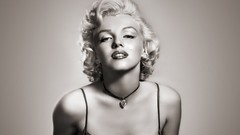Black and white woman Marilyn Monroe widescreen blondes