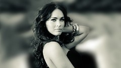 Black and white woman Megan Fox models