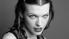 Black and white woman Milla Jovovich Actress