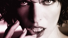 Black and white woman Milla Jovovich faces