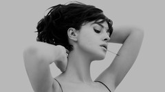Black and white woman Monica Bellucci Actress brunettes