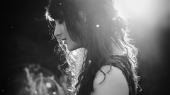 Black and white woman monochrome