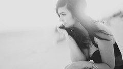 Black and white woman monochrome