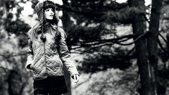 Black and white woman monochrome