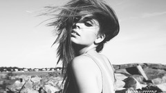 Black and white woman monochrome