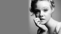 Black and white woman monochrome Actress teen elle fanning