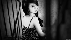 Black and white woman monochrome asians Viet Nam