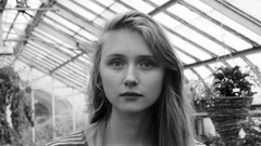 Black and white woman monochrome blondes smiling teen