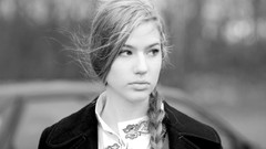 Black and white woman monochrome blondes teen