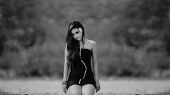 Black and white woman monochrome grayscale