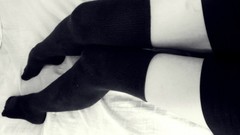 Black and white woman monochrome legs stockings grayscale body 