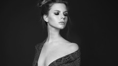 Black and white woman monochrome models cleavage