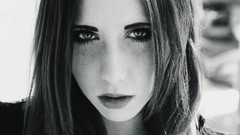 Black and white woman monochrome redheads