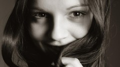 Black and white woman monochrome smiling Eve Angel