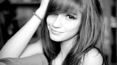 Black and white woman monochrome smiling models