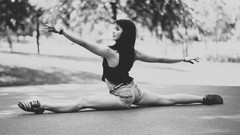 Black and white woman outdoors brunettes