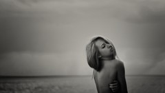 Black and white woman semi nude