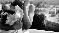 Black and white woman sheet dress Cover Actress magazines 