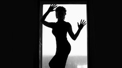 Black and white woman silhouettes