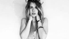 Black and white woman Simple Background