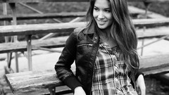 Black and white woman smiling models