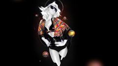 Black and white woman sunglasses blondes digital art nightlife