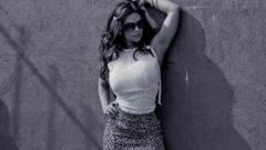 Black and white woman sunglasses denise milani big boobs
