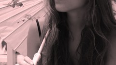 Black and white woman Umbrellas Chinese brunettes