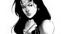 Black and white Wonder Woman Justice League comics dc comics 