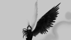 Black angel long wings