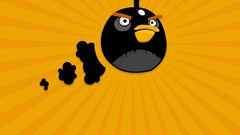Black angry birds Simple Background