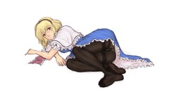 Black Anime blondes short hair pantyhose yellow eyes touhou 