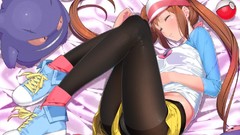 Black Anime sleeping brown Shorts Pokemon legs blush Pokeball 