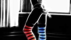 Black ass striped legwear