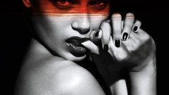 Black background Actress bare shoulders freida pinto selective 