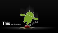 Black background android revolution