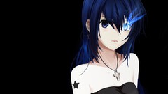 Black background anime girls black rock shooter