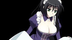 Black background anime girls kore wa zombie desu ka cleavage 