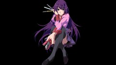 Black background bakemonogatari senjougahara hitagi 