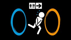 Black background bathroom portal 2