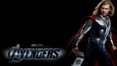 Black background chris hemsworth thor Mjolnir The Avengers 