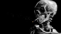 Black background Cigarettes skeletons smoking Vincent van Gogh 