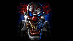 Black background clowns