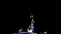 black background digital art building antenna artwork tower