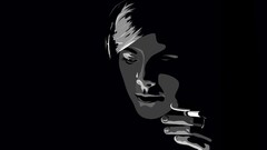 black background face Minimalism smoking Cigarettes portrait