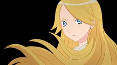 Black background faces earrings blondes long hair anime girls 