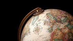Black background globe